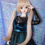 1/4 BJD SD 7-7.5 Inch High Temperature Fiber Medium Size Long Blonde Sweet Doll Hair BJD Doll Wig Accessories for 1/4