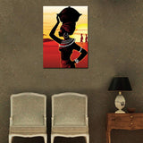 Premium Canvas Wall Art, Prints African Woman Decor Photo Paintings, Decorative Artwork for Bedroom Home Office Framed Ready to Hang 16"x 20"