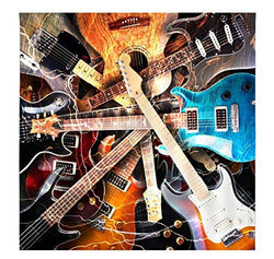 Electric Guitar Rock Music DIY 5D Diamond Painting by Number Kit Cool Punk Musical Instrument Creative Music Lover Dark for Home Wall Full Drill Cross 16"x20"