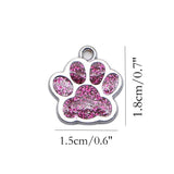 HAN SHENG 40 Pcs Animal Cat Dog Paw Chunk Charms Pendants Crystal Beads Jewelry Findings for DIY Jewelry Making Necklace Bracelet (Multicolor)