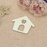 Creaides Wooden Dog Paw House Cutout Crafts Cat Paw House Wood Ornaments Gift Tags for DIY Project Wedding Birthday Party Decoration (3.94x3.35 in, 20 Pcs)
