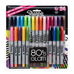 Sharpie Ultra Fine Point Permanent Markers, 24-Pack, 80's Glam Assorted Colors (32893PP)