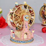 ASNOMY Personalized Rotating Ferris Wheel Music Box for Girls or Boys' Birthday, Music Box Melody Canon(Canon, Pink)