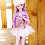 Handmade 1/3 BJD Doll Body Sweet Girl on Campus Doll DIY Making Dolls 23 Jointed Dolls Valentine's Gift Toy,B