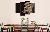 4 Panel Wall Art Painting Roar Lion Pictures Prints On Canvas Animal The Picture Decor Oil For Home Modern Decoration Print For Bathroom