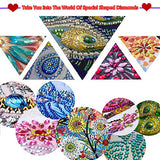 F-ber DIY Diamond Masks EVA Half Face Masks with Diamond Painting Tools, Masquerade Mask for Women Party Prom Ball Lace Eye Mask DIY Arts Crafts Gifts (Tiger A + B + C)