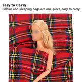 BARWA Doll Christmas Accessory Plaid Sleeping Bag Pink Pajamas for 11.5 inch Doll Xmas Gift