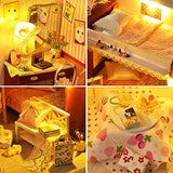 Dollhouse Miniature with Furniture,DIY 3D Wooden Doll House Kit Vigor Youth Series Style Plus with Dust Cover and Music Movement,1:24 Scale Creative Room Idea Best Gift for Children Friend Lover TW34