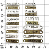 78 PCS Word Connector Charms Collection - Antique Silver Bronze FRIENDLY LOVE PEACE HOPE FAITH