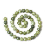 Qiwan 45PCS 8mm Natural Color Taiwan Green Jade Green Stone Round Loose Beads for DIY Jewelry Making