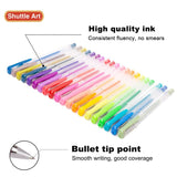 240 Pack Glitter Gel Pens, Shuttle Art 120 Colors Glitter Gel Pen Set with 120 Refills for Adult Coloring Books Craft Doodling
