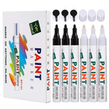 Paint Marker for Rock Painting-Stone, Ceramic, Metal, Glass, Set of 6 Medium Tip Oil Based Paint Pens High Volume Ink for DIY Craft Projects Quick Drying (3Black+ 3White)