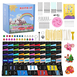 Polymer Clay Kits, 51Color Creative Sculpting molding Clay, Oven-Baked Clay Kits, 19 Modeling Tools, 5pcs of 2.12oz Color Matching Clay 46pcs of 1.06oz (Weight 4.3Ib), Gifts for Children