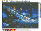 MXJSUA DIY 5D Diamond Painting by Number Kits Full Round Drill Rhinestone Picture Art Craft Home Wall Decor Titanic 12x16In