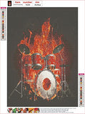 5D Diamond Painting Fire Skull Playing Guitar Full Drill by Number Kits, DIY Craft Paint with Diamonds Arts Embroidery Cross Stitch Decorations 12"X16"