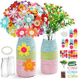 LotFancy Flowers Craft Kit for Kids, 2Pc DIY Vases, Make Your Own Flower Bouquet with Buttons, Fun Vase Craft Project Toys, DIY Activity Gift for Boys & Girls
