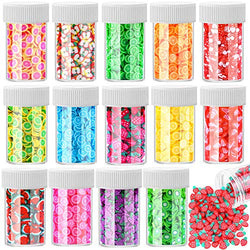12000 Pcs Fruit Nail Art Slices, Acejoz 15 Styles Assorted Fimo Slices for DIY Slime 3D Polymer Slices Resin Making Charms Fruit Slices for Lip Gloss, Nail Art, and Cellphone Decorations.