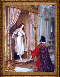 Edmund Blair Leighton The King and the Beggar-maid - 21" x 28" Framed Premium Canvas Print