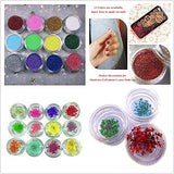 10 Pieces 30ML Crystal Epoxy Resin Curable Glue + Led Lamp with Tweezer, 13 Color Liquid Pigment 24 Decoration+6 Molds with Various Shapes Pendant, Cherry blossoms,Gem,Cute animal