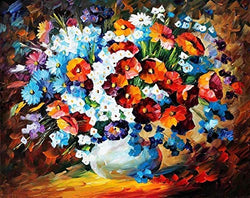 Poppies And Cornflowers — PALETTE KNIFE Still Life Modern Wall Art Oil Painting On Canvas By Leonid Afremov Studio - Size: 30" x 24"(75 cm x 60 cm)