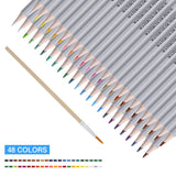 Watercolor Pencils,48 Colored Pencils Set Premier Soft Core,Multicoloured Art Drawing Pencils in Bright Assorted Shades, Ideal for Coloring, Watercolor Techniques