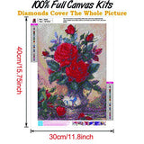 WNXJSX 5D Diamond Painting, Flower DIY Painting for Adults and Kids, Paints with Diamonds, Art Home and Wall Decorations, Full Drill Embrodery Cross Stitch Picture Supplies [ 12 x 16 inch, Flowers ]