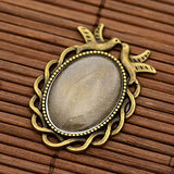 NBEADS 5 Sets Antique Bronze Color Pendant Cabochon, Oval Pendant Blanks Trays Bezel Settings and