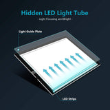 Neewer A4 Ultra-Thin Portable LED Light Box Tracer Dimmable Brightness with Scale Artcraft Tracing Light Pad with USB Power Cable for Artists Drawing Sketching Animation Stencilling X-ray Viewing