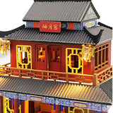 ZQWE Han and Tang Dynasty Art Ancient Building Model Kit Chinese Style Doll House Kit 3D Assembled Dollhouse Kits with Dust Cover/Music DIY Craft Gift（Free Cake molds for Purchase of Doll House Kits）
