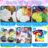 Tie Dye DIY Kit, 20 Colors Tie Fabric Dye for Women, Kids, Men Gift, with Rubber Bands, Gloves, Plastic Film and Table Covers