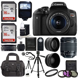 Canon EOS Rebel T6i SLR Camera 18-55mm f/3.5-5.6 Lens Deluxe Bundle, 58mm 2x Lens, Wide Angle