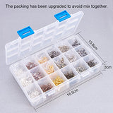 PandaHall Elite 1 Box About 930 Pcs Jewelry Finding Kit with Brass Jump Rings Lobster Claw Clasps