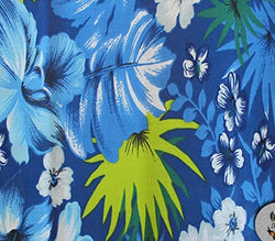 Polycotton Fabric Printed HAWAIIAN BLUE / 60" Wide / Sold by the Yard