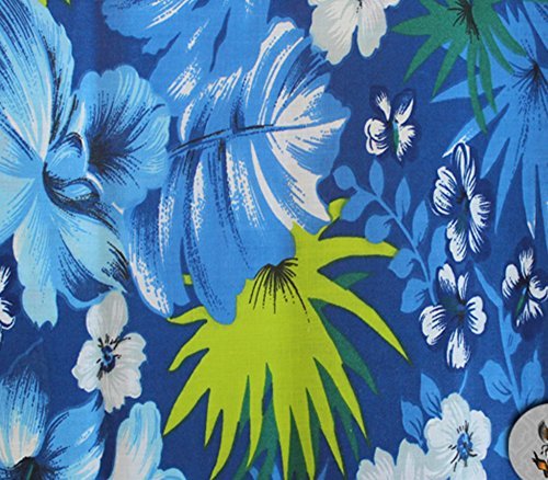 Polycotton Fabric Printed HAWAIIAN BLUE / 60" Wide / Sold by the Yard