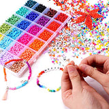 WeeYo Beads for Bracelets,3800pcs 4mm Glass Seed Beads in 24 Colors with 1200pcs Alphabet Letter Beads,4mm Pony Seed Beads Bulk for Jewelry Bracelets Making and Crafts with Accessories DIY Materials