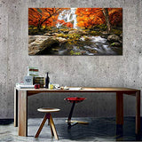Ardemy Canvas Wall Art Prints Waterfall Nature Scenery Painting Prints Modern Artwork Extra Large Framed Landscape Pictures Ready to Hang for Living Room Bedroom Home Office Decor One Panel 60"x30"