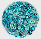 5,000 Piece Sequin Assortment For Crafts 60 grams - Turquoise Assortment - 3 Packs