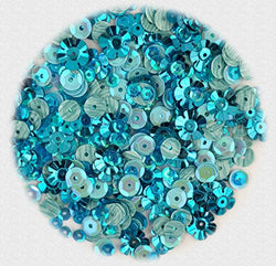 5,000 Piece Sequin Assortment For Crafts 60 grams - Turquoise Assortment - 3 Packs