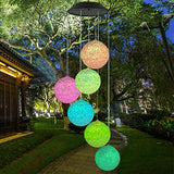 Topspeeder Color Changing Solar Power Wind Chime Spiral Spinner Crystal Ball Wind Mobile Portable