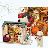 Kisoy Romantic and Cute Dollhouse Miniature DIY House Kit Creative Room Perfect DIY Gift for Friends,Lovers and Families(Sunny Holiday Time)