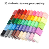50 Colors Polymer Clay Set Oven Bake Clay, 2 Hardness Options, Tomorotec CPSC Conformed Non-Toxic Moleding DIY Clay Air Dry Assorted Colorful Clay with Sculpting Tools for Kids,Artists (Harder)