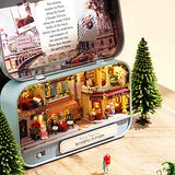 Spilay Dollhouse Miniature with Furniture,DIY Dollhouse Kit Mini Iron Box Theater,1:24 Scale Creative Room Toys Best Birthday Gift for Adults and Teenagers (Roaming in Paris) Q12 2020