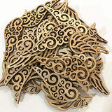 JANOU 80pcs Angel Wings Wood Slices Wooden Cutouts Unfinished Wood DIY Craft Embellishments Gift Ornaments Decoration, 2.4x1 in