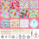 UHIBROS 6000 Pcs Clay Beads Bracelet Making Kit, Jewelry Making Kit for Girls Friendship Bracelet Beads Polymer Heishi Beads with Charms Crafts Gifts for Teen Girls