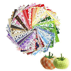 60 Pcs 4" x 4"(10cm x 10cm) Assorted Craft Fabric Bundle Squares Patchwork Fabric Sets for DIY Sewing Scrapbooking Quilting Dot Pattern