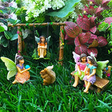 Mood Lab Fairy Garden - Accessories Kit with Miniature Figurines - Hand Painted Swing Set of 6 pcs - for Outdoor or House Decor