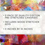 Darice Cotton Stretched Canvas – 11” x 14” Canvas for Acrylic Paints, Double Acrylic Primed
