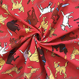 Frisbee Red Print Fabric Cotton Polyester Broadcloth by The Yard 60" inches Wide
