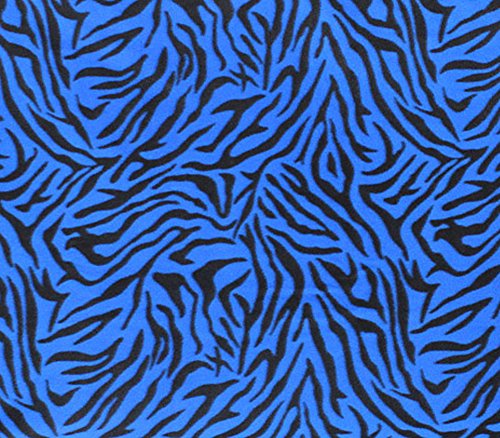 Polar Fleece Fabric Prints Animal Print BLUE ZEBRA/60 Wide/Sold by the Yard N-015