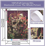 DIY 5D Diamond Painting Kits for Adults, Skull Flower Full Crystal Diamond Dots Crystal Embroidery Diamond Art Crafts Painting, Perfect for Home Wall Decor Diamond Painting for Beginner 13.7x17.7 inch